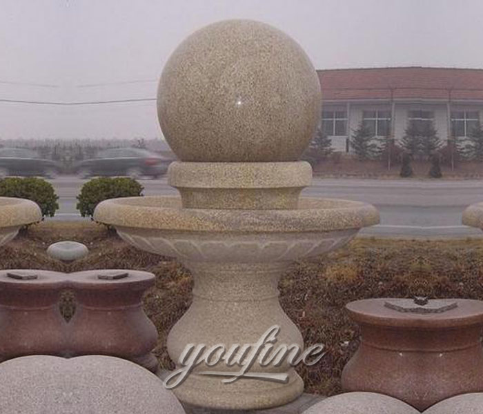 Outdoor casting granite stone rotating ball water garden fountains for sale