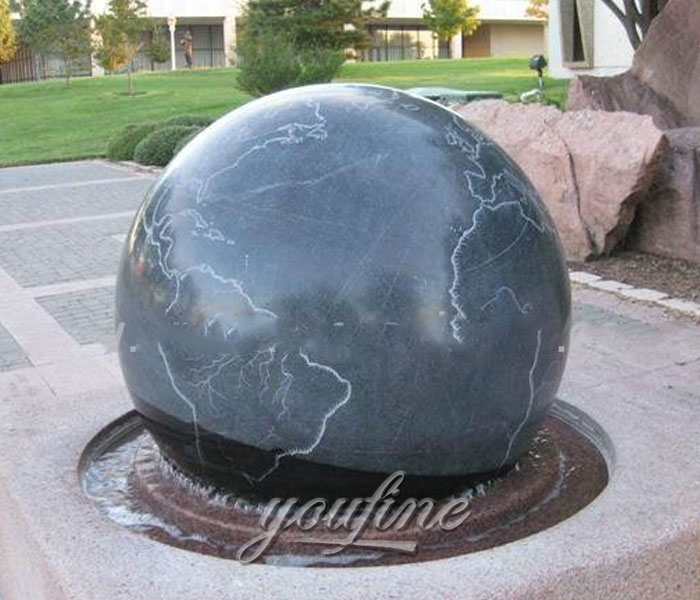 Stone ball with wold map fountains outdoor for sale