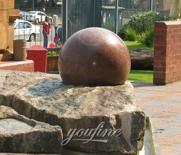 Natural granite stone rotating ball water fountains for garden