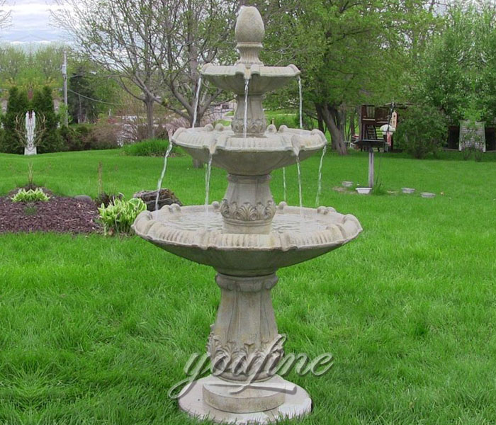 Outdoor antique small marble yard water fountain for sale