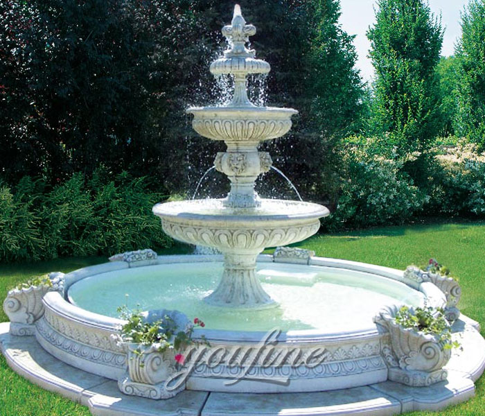 Outdoor antique small marble yard water fountain for sale