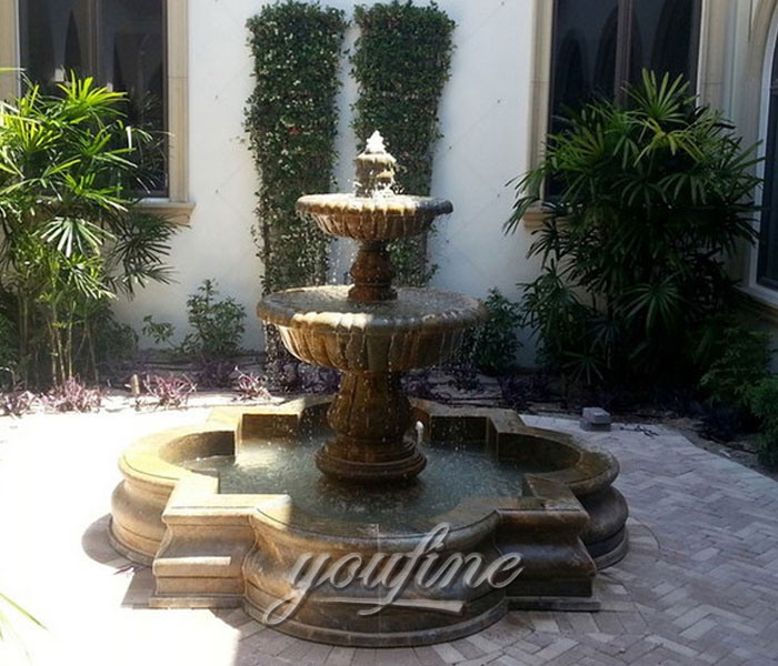 Antique marble stone tiered water fountain indoor for sale