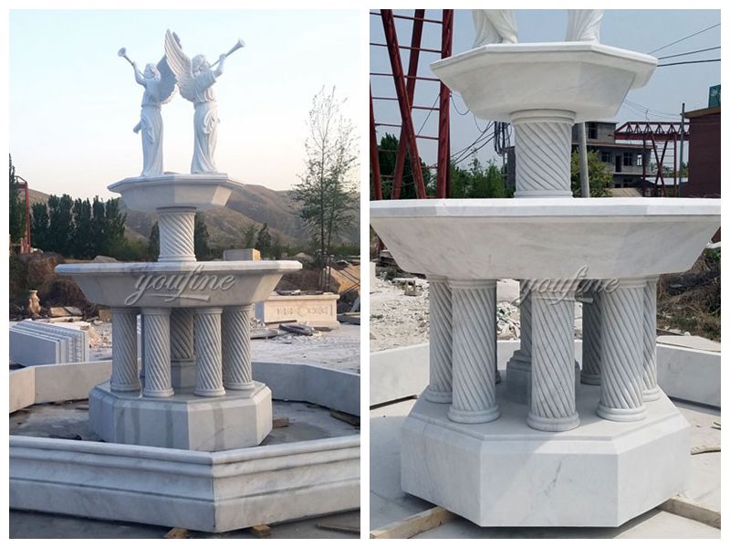 Online Marble Fountain Sales Offer Marble Angel Fountain for Sale MOKK-08