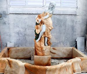 Hand-carved Gardens Decorate Marble Fountain with Ladies for Sale