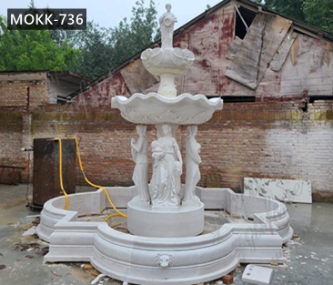 Outdoor Garden Water Marble Fountain with Four Seasons Lady Design Supplier MOKK-736