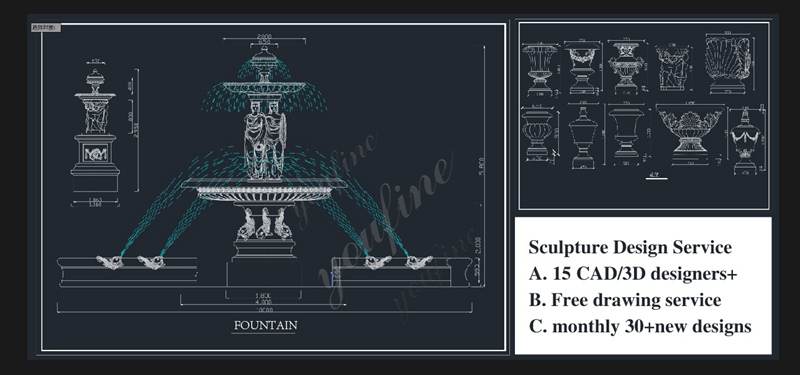 3-Tiered Large Outdoor Marble Lady Fountain with Child Design for Sale Installation Guidance