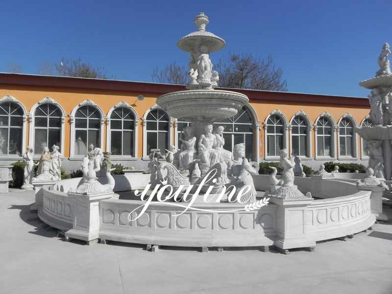 Large Outdoor Tiered Marble Horse Water Fountain for Sale Factory