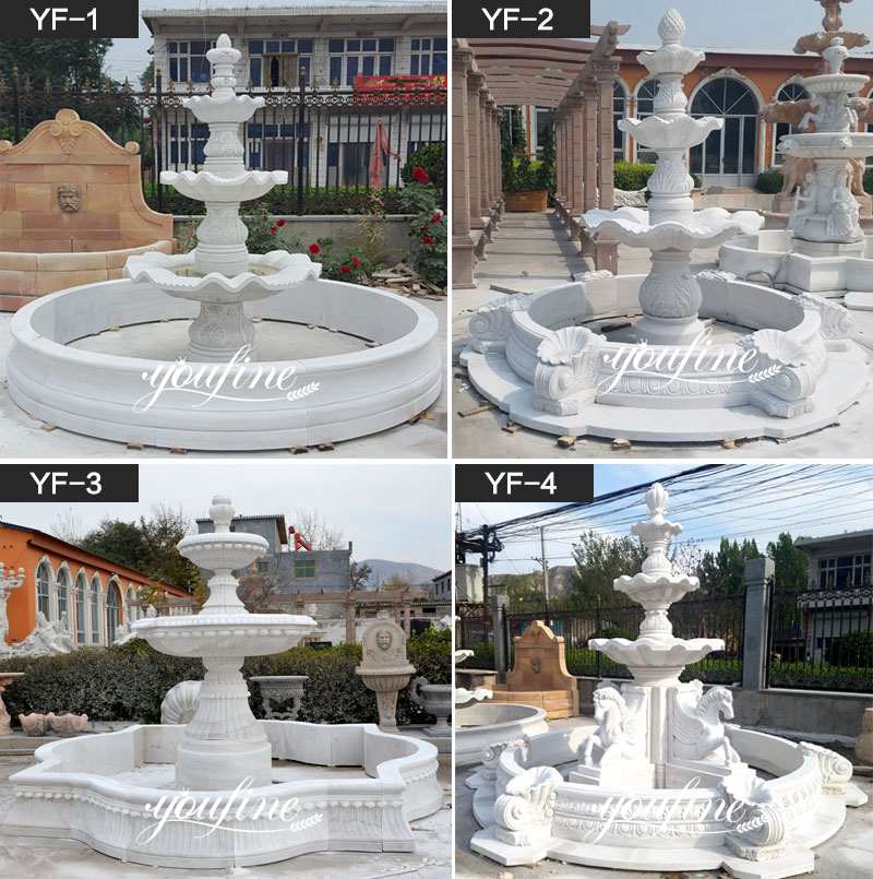 Large Outdoor Tiered Marble Lion Water Fountain for Sale More Designs