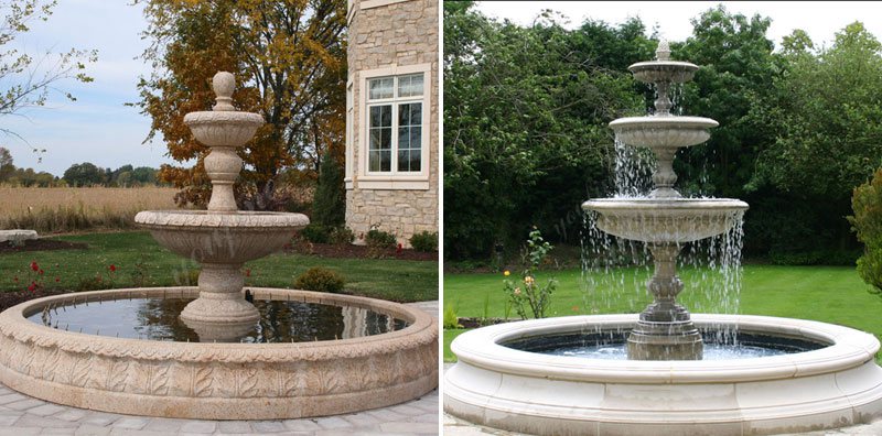 Tiered Large Outdoor Marble Lady Fountain with Child Design for Sale Other Designs