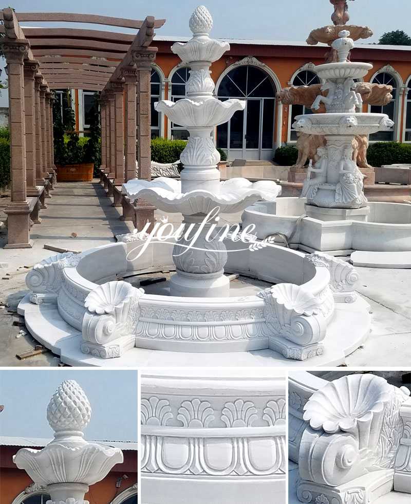 Cheap Simple 3 Tiered Marble Water Fountain Garden Decor for Sale Details