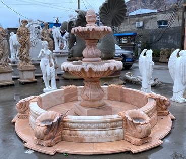 Cheap Sunset Red Marble Fountain Factory Supply MF-04