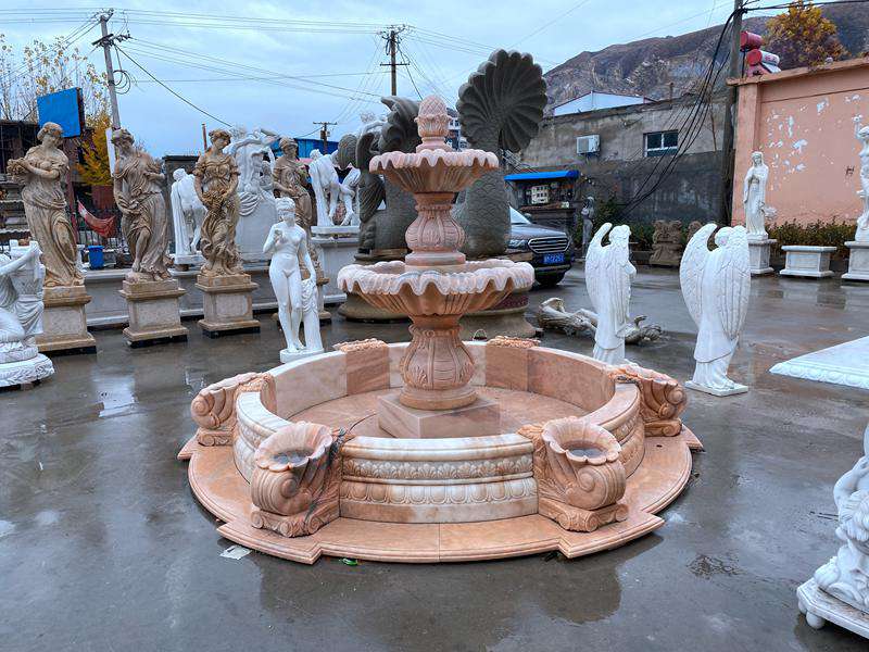 Cheap Sunset Red Marble Fountain Factory Supply MF-04