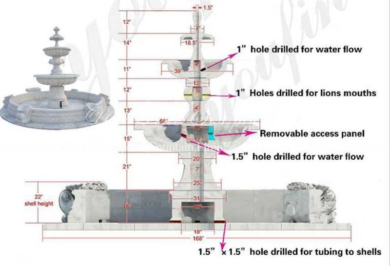 3 Tiered Mable Water Fountain for Home Garden Wholesale