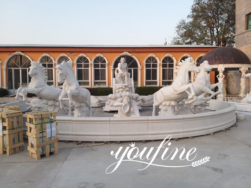 Large Poseidon Trevi fountain Marble Statue for Campus MOKK-807