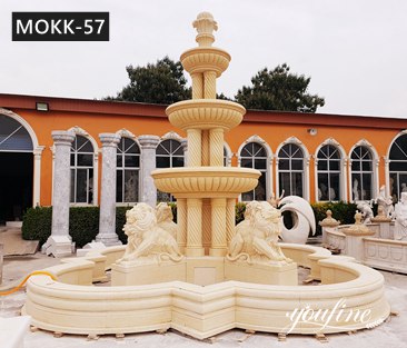 Three Tiered Antique Marble Lion Fountain for Sale