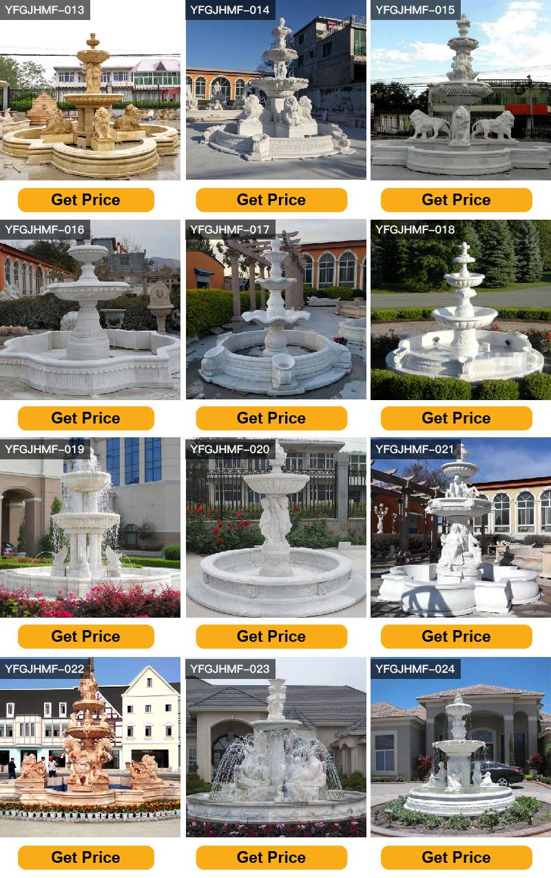 Three Tiered Antique Marble Lion Fountain for Sale MOKK-57