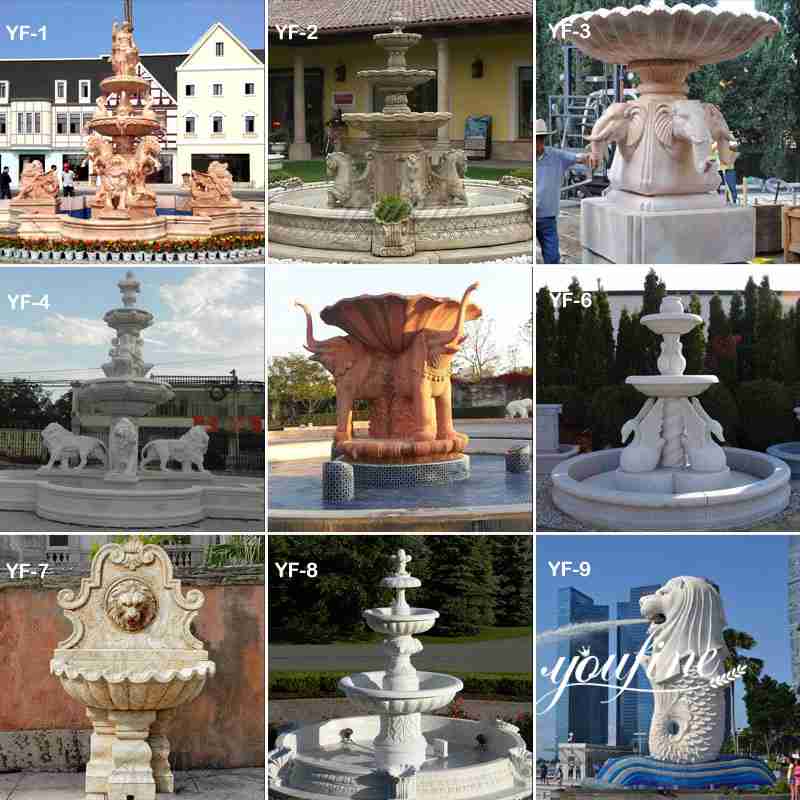 Outdoor marble fountain