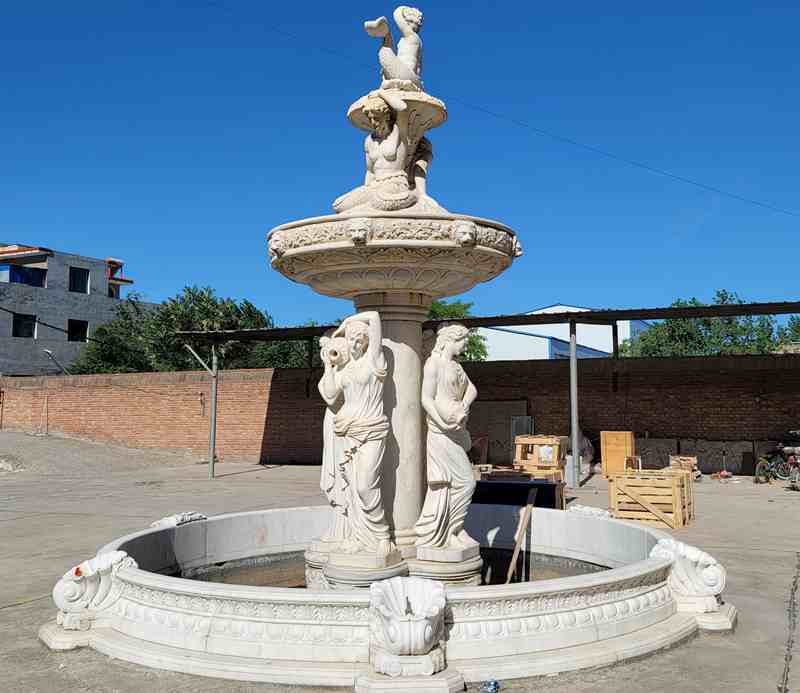 Natural Stone Carved Figure Marble Water Fountain for Sale