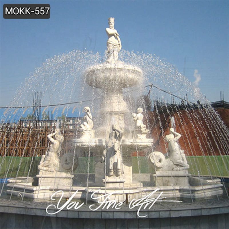 Hand Carved Natural White Mable Fountain for Garden for Sale MOKK-557