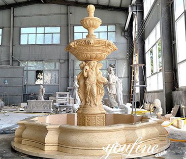 Natural Egyptian Beige Marble Fountain for Sale MOKK-866