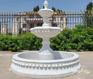 Hand Carved White Marble Fountain Garden Decor