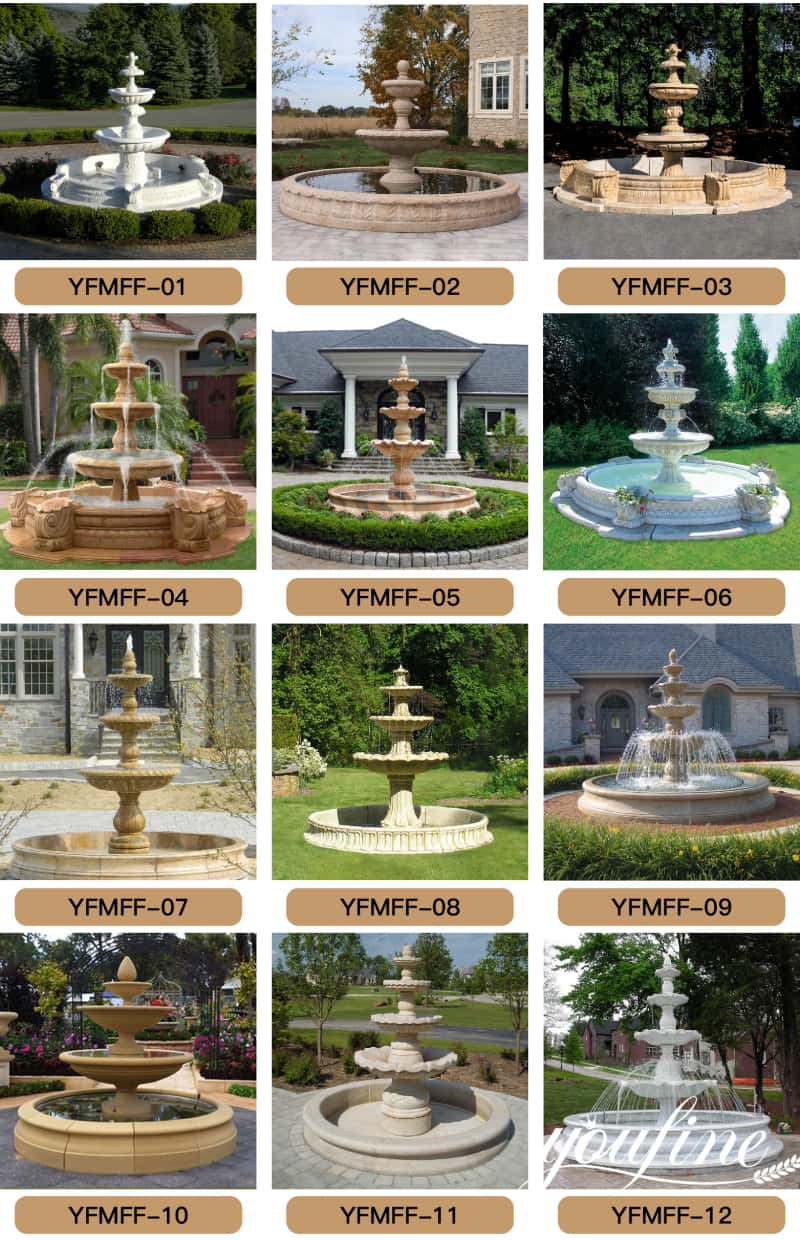 white marble fountain - YouFine Sculpture