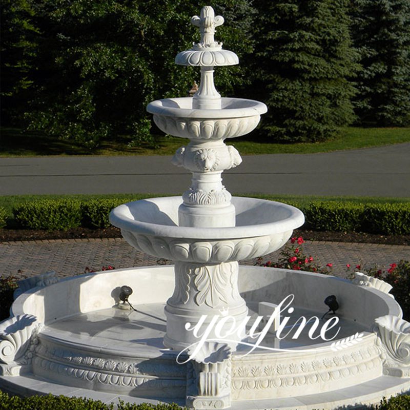 Natural Marble Tiered Fountain Outdoor Decor Manufacturer MOKK-11