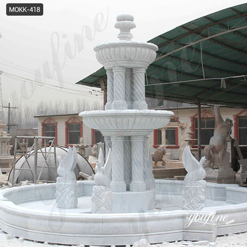 Hand Carved Marble Water Fountain Outdoor Decor for Sale MOKK-418