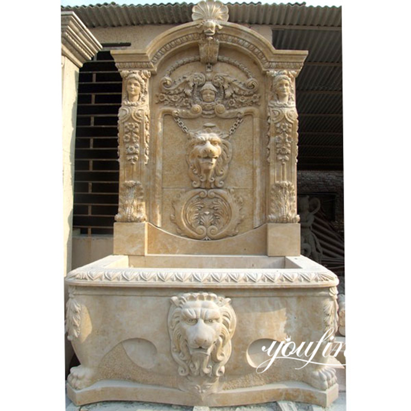 stone lion head wall fountain -YouFine Sculpture