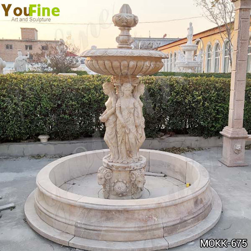 vintage Marble Water Fountain with Lady Statue at Best Price MOKK-675(2)