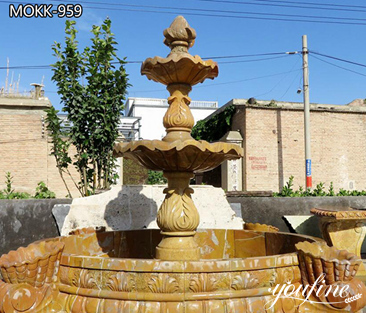 Yellow Marble Water Fountain Garden Decor for Sale MOKK-959 - 2