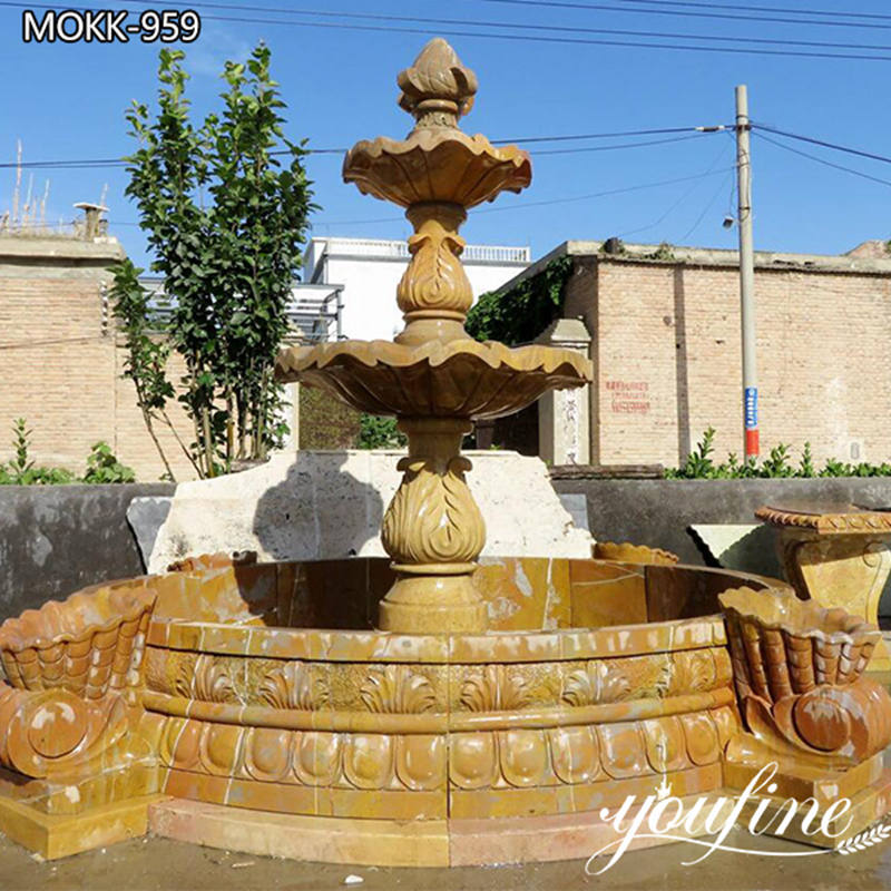Yellow Marble Water Fountain Garden Decor for Sale MOKK-959