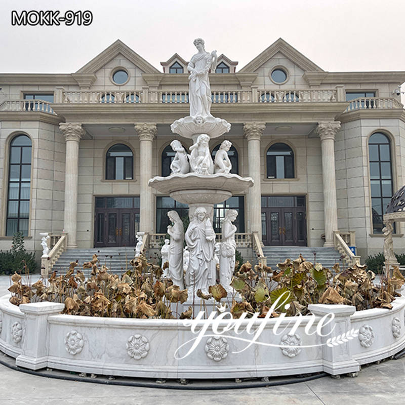 white marble fountain -YouFine Sculpture