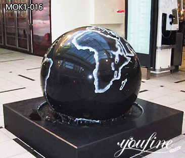 Black Rolling Marble Ball Fountain Hotel Decor Supplier MOK1-016