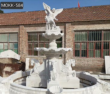 Large White Marble Statuary Fountain Outdoor Decor Supplier MOKK-584 - 1