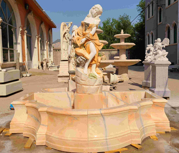 Sunset Red Marble Statue Fountain for Garden MOKK-695