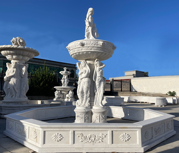 Hand Carved White Marble Statue Fountain Outdoor for Sale MOK1-063