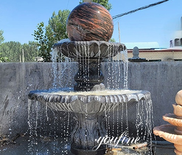 Hand-Carved Rolling Nature Marble Ball Fountain for Sale (3)